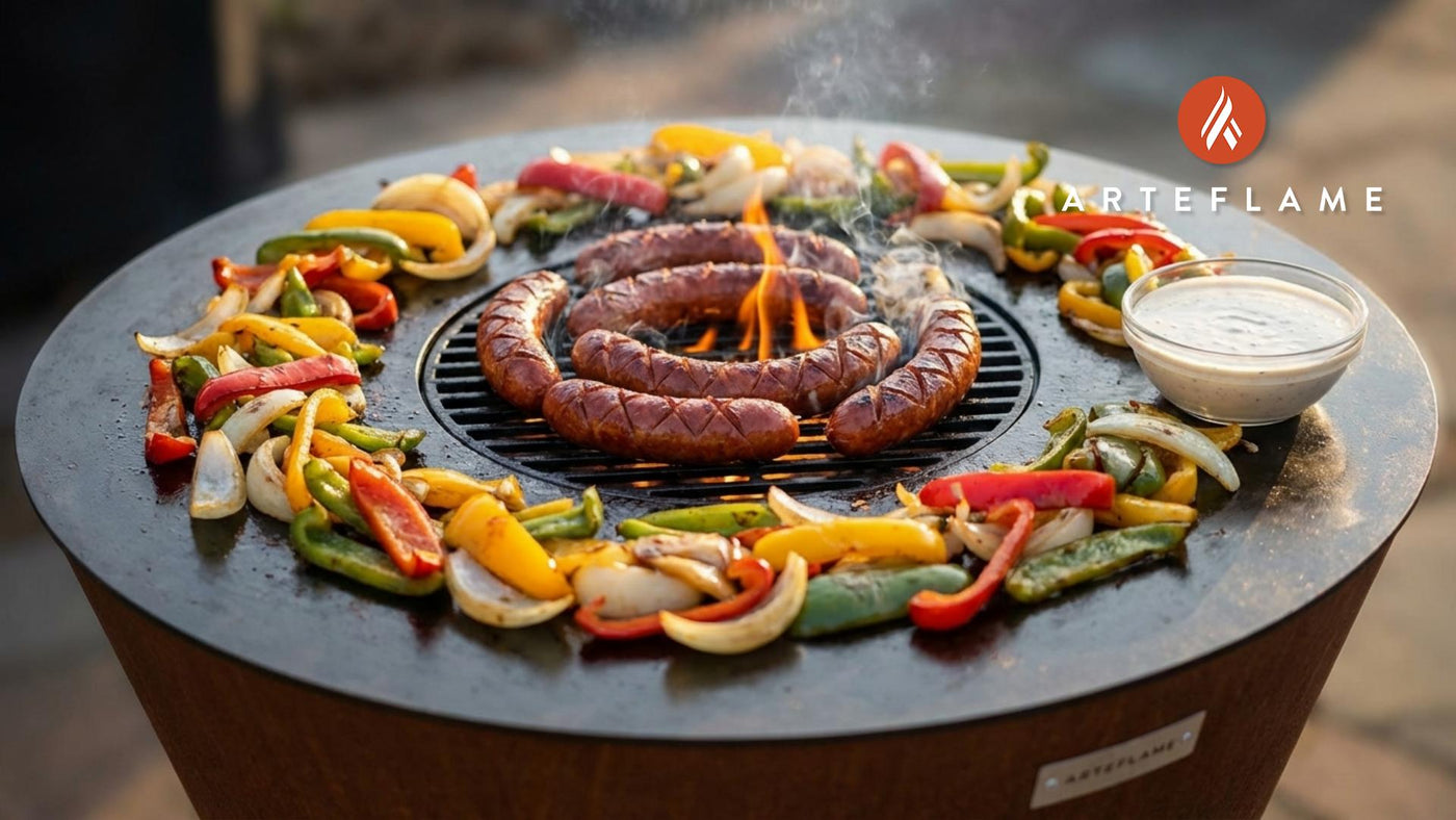 Grilled Smoked Sausage and Peppers with Alabama White Sauce
