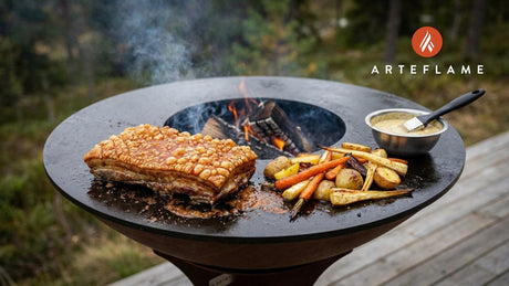 Authentic Norwegian Grilled Pork Belly (Ribbe) with Mustard Sauce