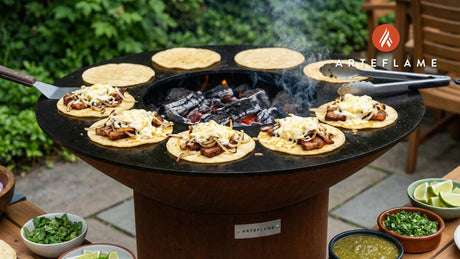Smoky Oklahoma-Style Fire-Seared Pork Belly Tacos on the Arteflame
