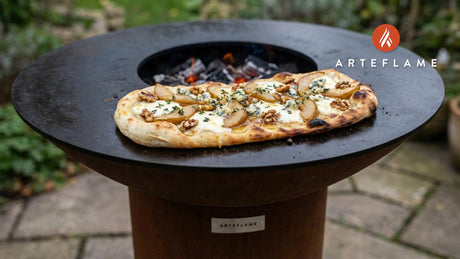 Grilled Caramelized Pear & Blue Cheese Flatbread Recipe