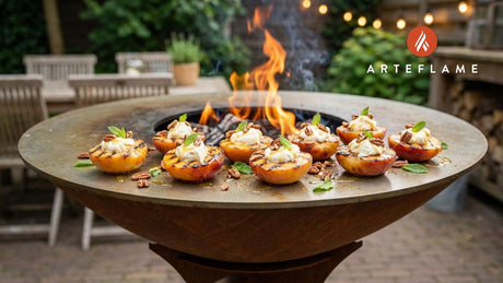 Smoky Grilled California Peaches with Honey Mascarpone