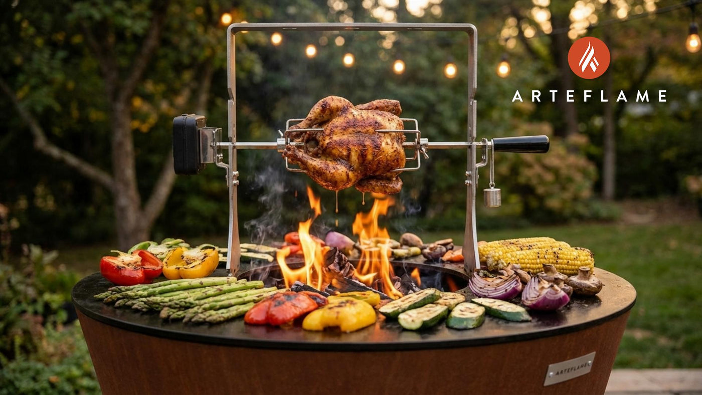 Smoky Mesquite Rotisserie Chicken on the Arteflame Grill