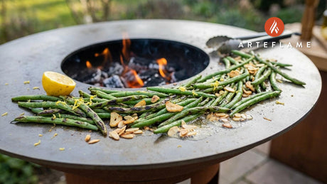 Fire-Kissed Portuguese Grilled Green Beans with Toasted Almonds