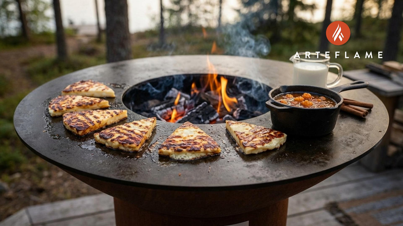 Grilled Finnish Squeaky Cheese (Leipäjuusto) with Cloudberries