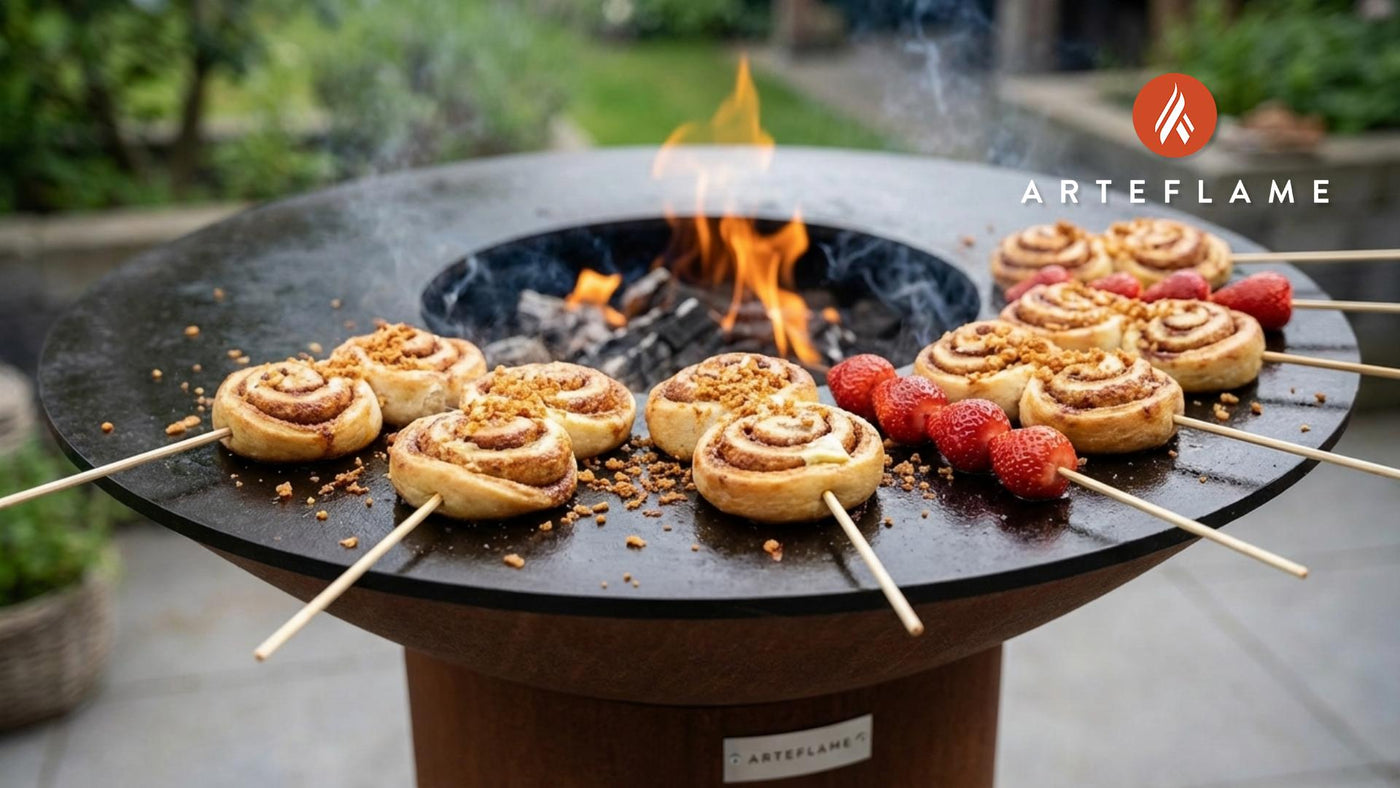 Cinnamon Roll Heart & Strawberry Skewers with Pork Panko Crunch