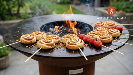 Cinnamon Roll Heart & Strawberry Skewers with Pork Panko Crunch