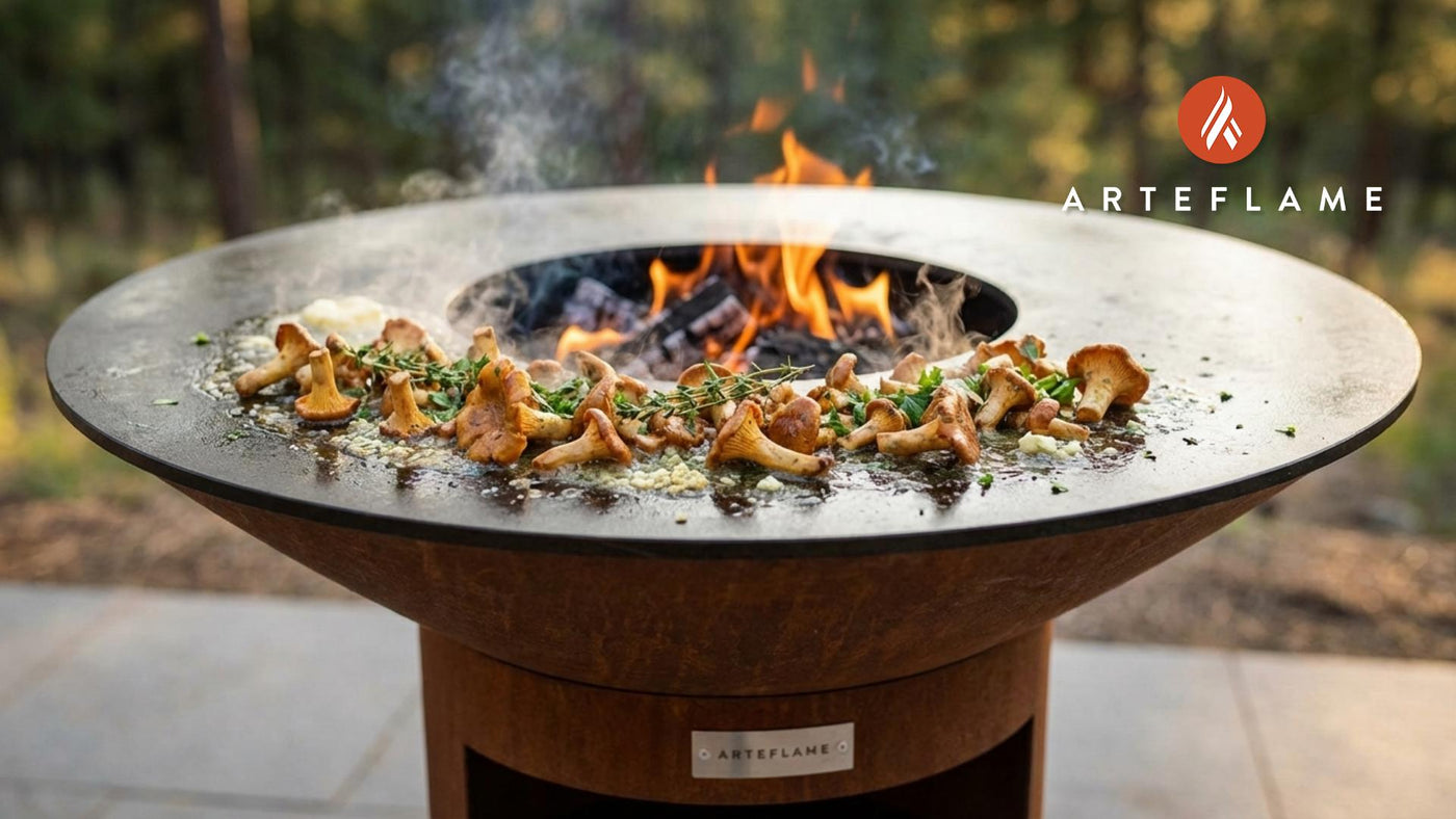Smoky Garlic Butter Grilled Chanterelle Mushrooms on the Arteflame