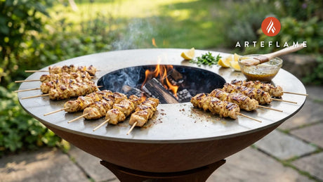 Grilled Greek Chicken Souvlaki with Zesty Mustard Marinade