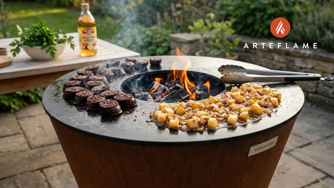 Belgian-Style Grilled Blood Sausage with Caramelized Pear Relish