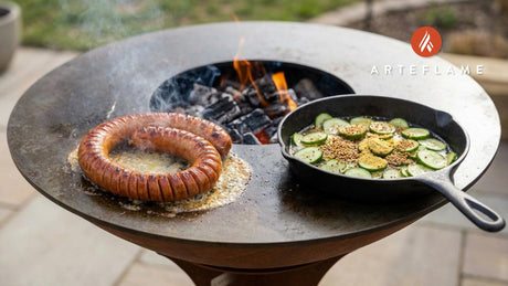 Smoky Grilled Swedish Sausage with Homemade Mustard Pickles