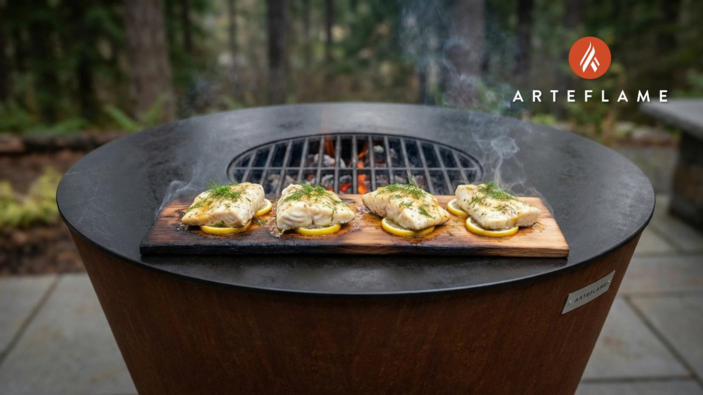 Smoked to Perfection: Alaska Cedar Plank Grilled Halibut on the Arteflame