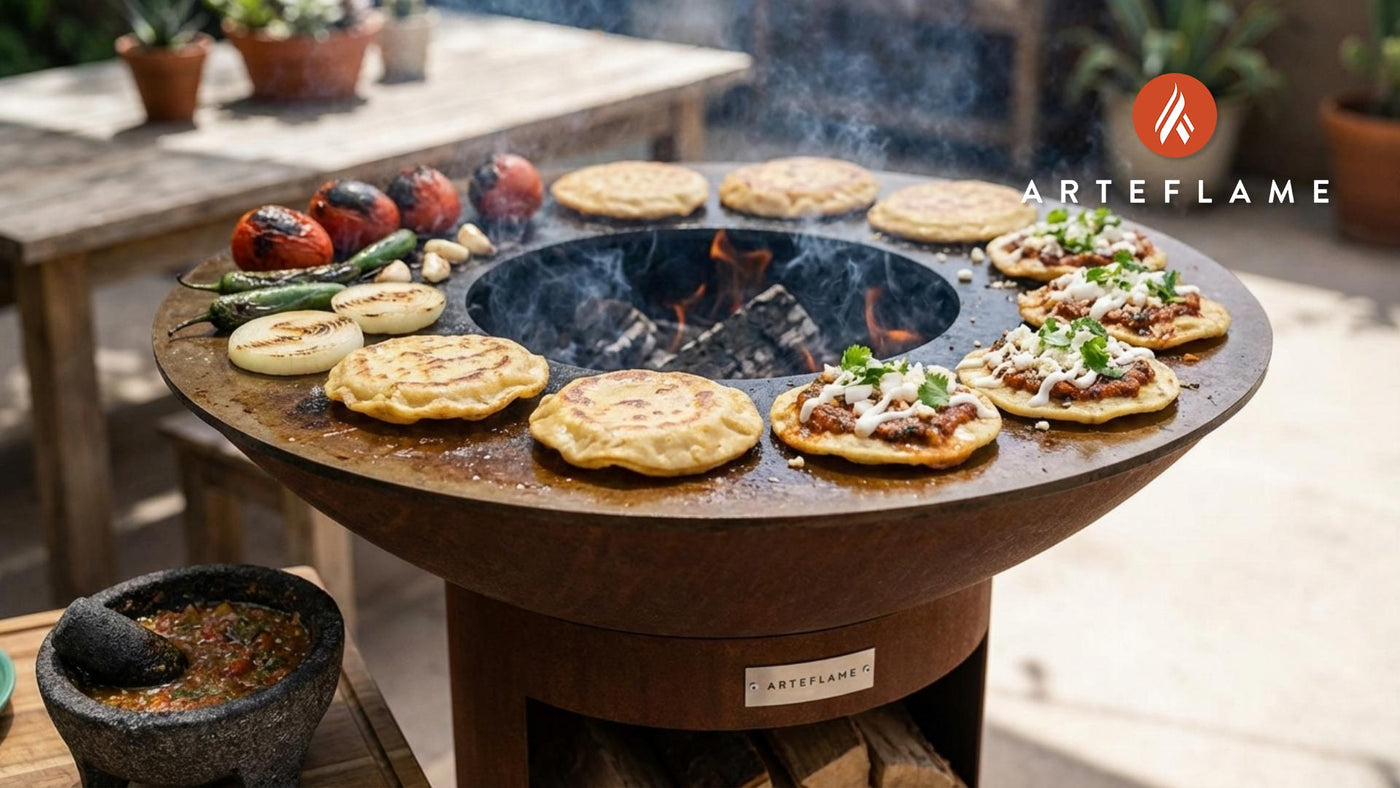 Authentic Mexican Pellizcadas with Charred Salsa Roja on the Arteflame Grill