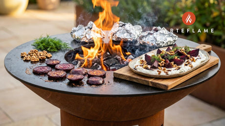 Smoky Swedish Charcoal Roasted Beets with Whipped Goat Cheese