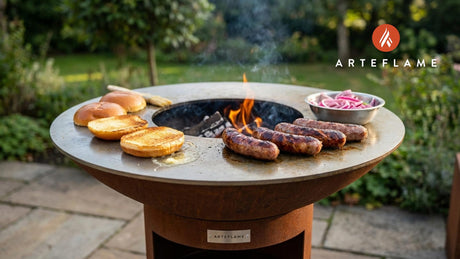 Grilled Swedish Beef Sausage with Quick Pickled Red Onions