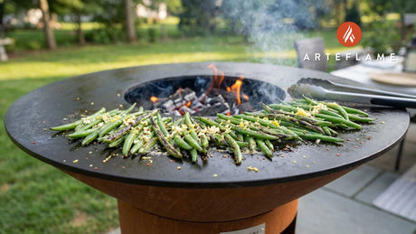Smoky Iowa Charred Green Beans with Garlic Butter | Arteflame Grill Recipe