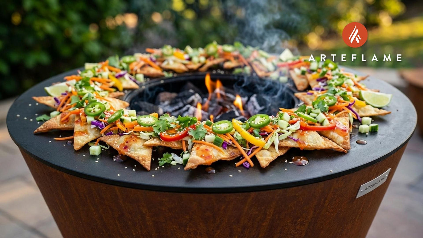 Grilled Vegetarian Spring Roll Nachos