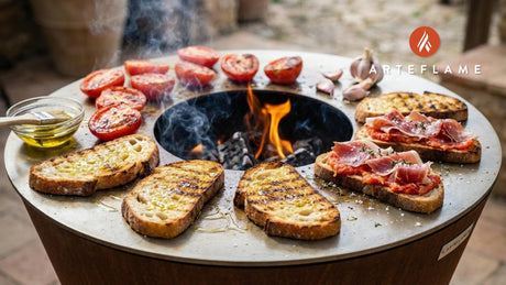 Grilled Spanish Tostada with Roasted Tomatoes & Iberico Ham