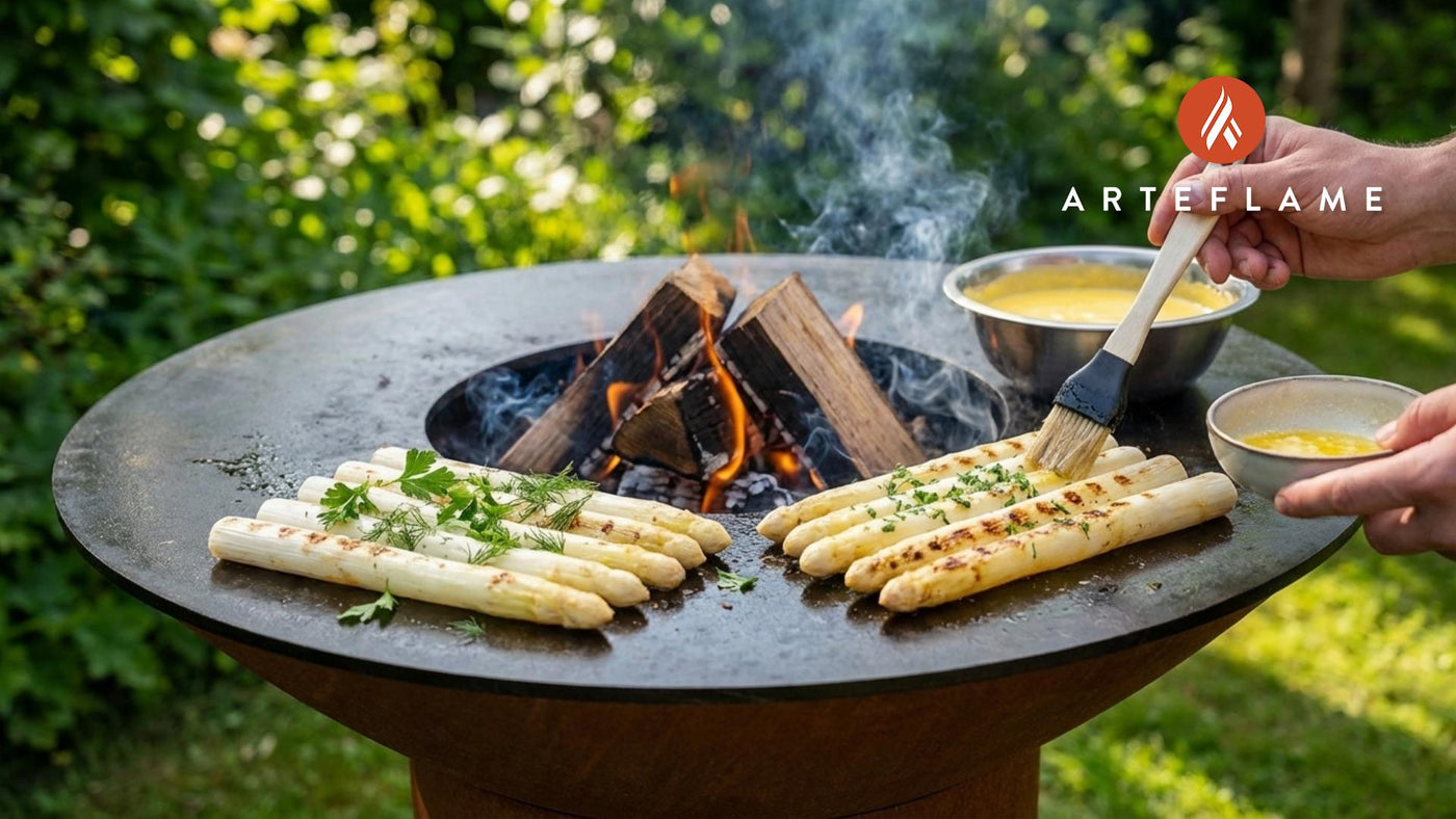 Swedish Grilled White Asparagus with Velvety Hollandaise