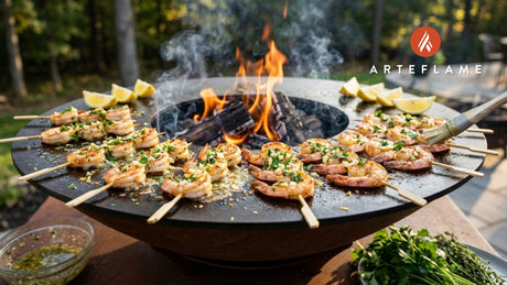 Grilled Swedish Arctic Shrimp Skewers with Garlic Butter