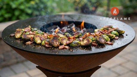 New Jersey Style Charred Brussels Sprouts with Bacon on the Arteflame Grill