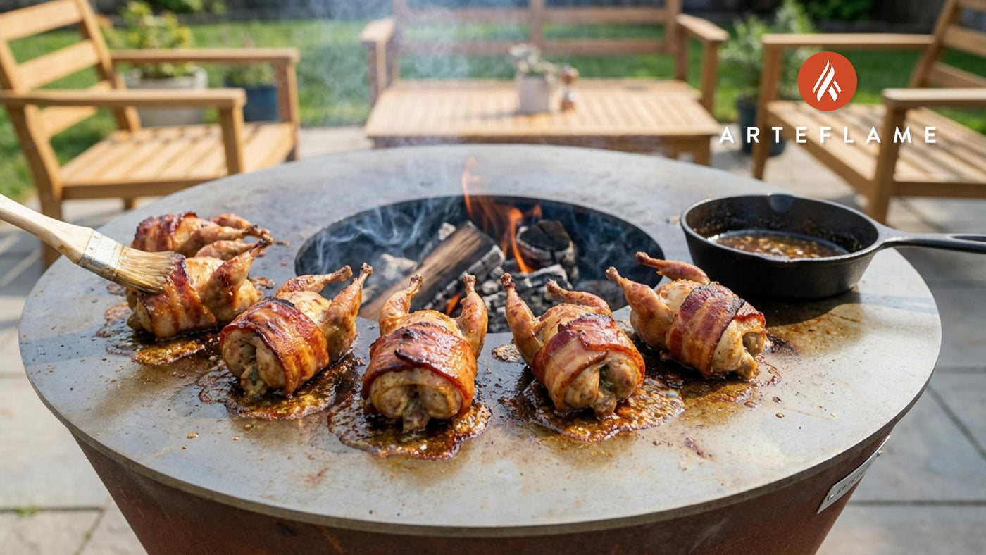 Texas Grilled Spicy Quail with Jalapeño Sausage Stuffing