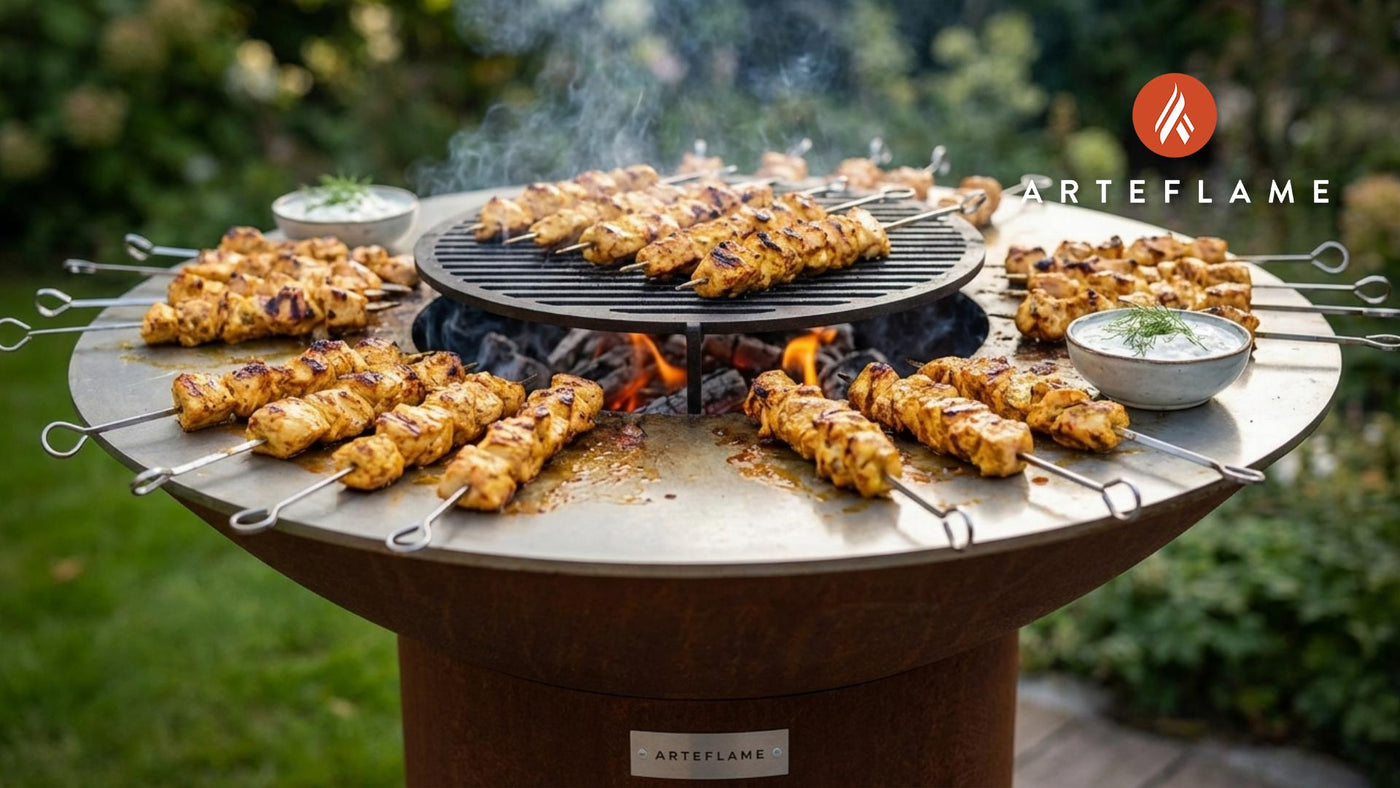 Authentic Albanian Grilled Chicken Skewers with Creamy Yogurt Sauce