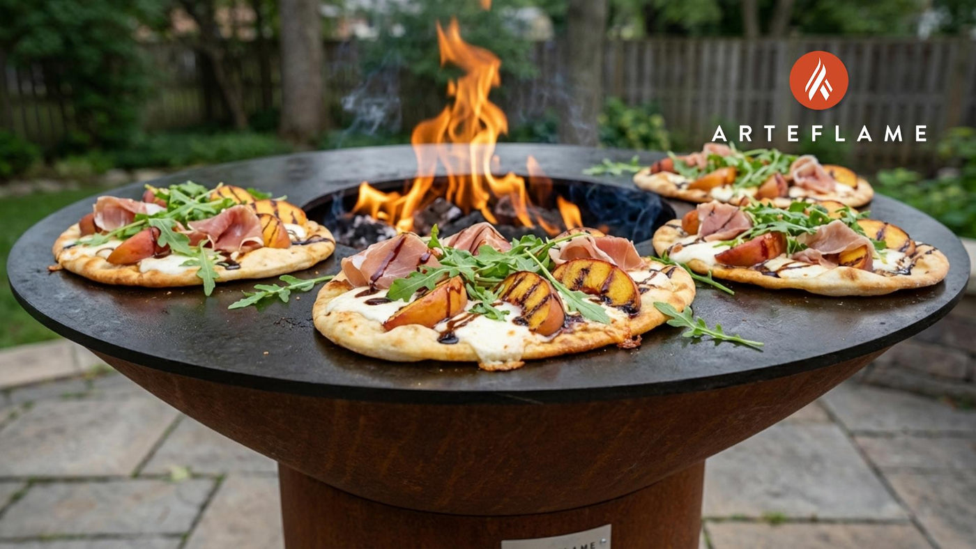 Sweet & Savory Georgia Grilled Peach & Prosciutto Flatbread