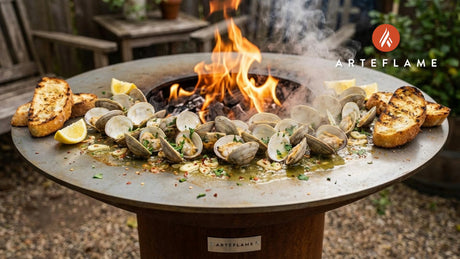 Smoky Spanish Grilled Clams in White Wine and Garlic