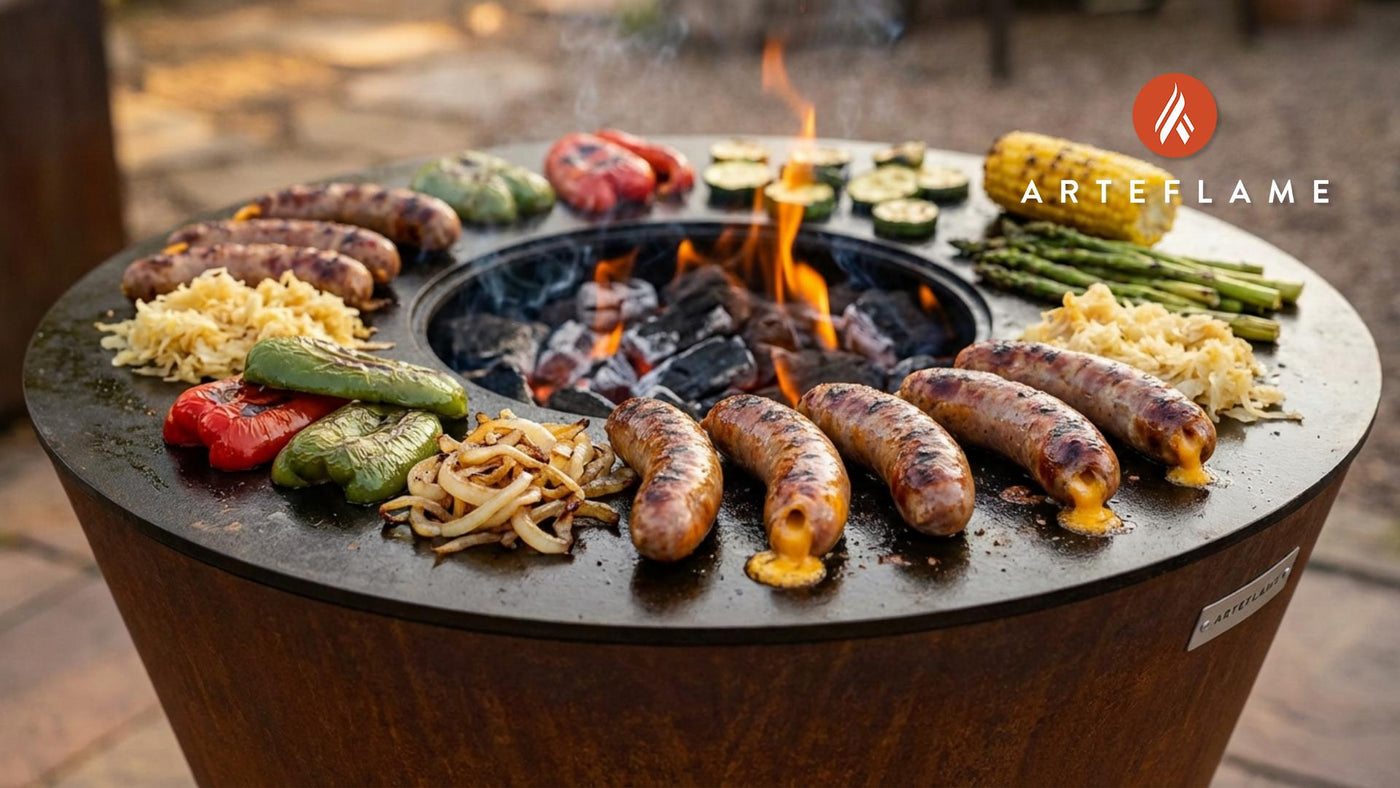 Grilled North Dakota Smoked Cheddar Brats: A Sizzling Arteflame Feast