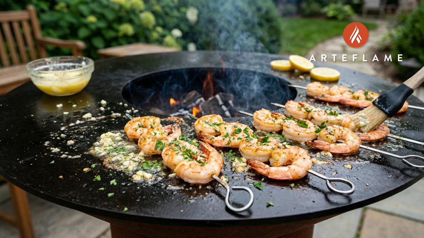 Authentic Wisconsin Garlic Butter Shrimp Skewers for the Arteflame Grill