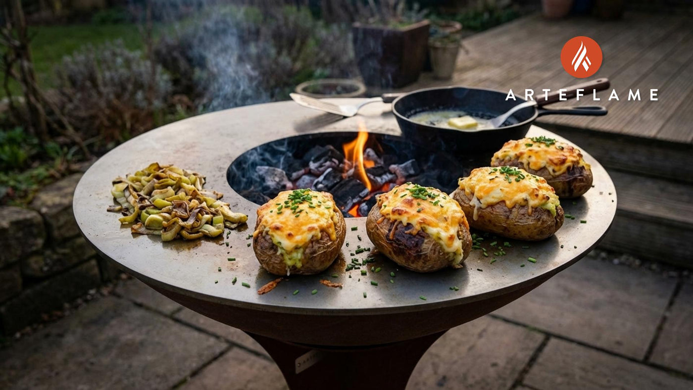 Grilled Scottish Cheddar & Leek Stuffed Potatoes | Arteflame Recipe