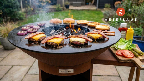 Classic American BBQ Bacon Cheeseburgers on the Arteflame Grill