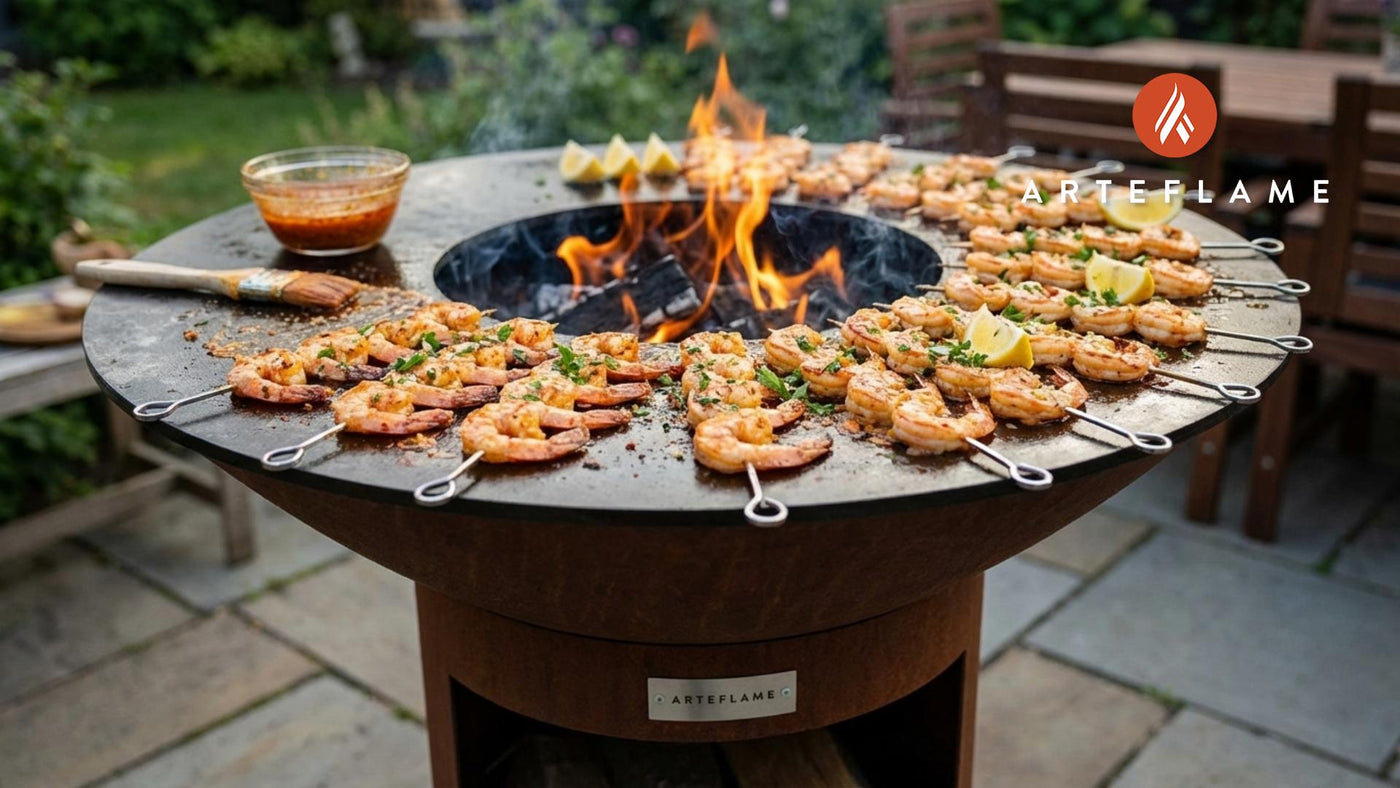 Fiery Arkansas BBQ Shrimp Skewers on the Arteflame Grill