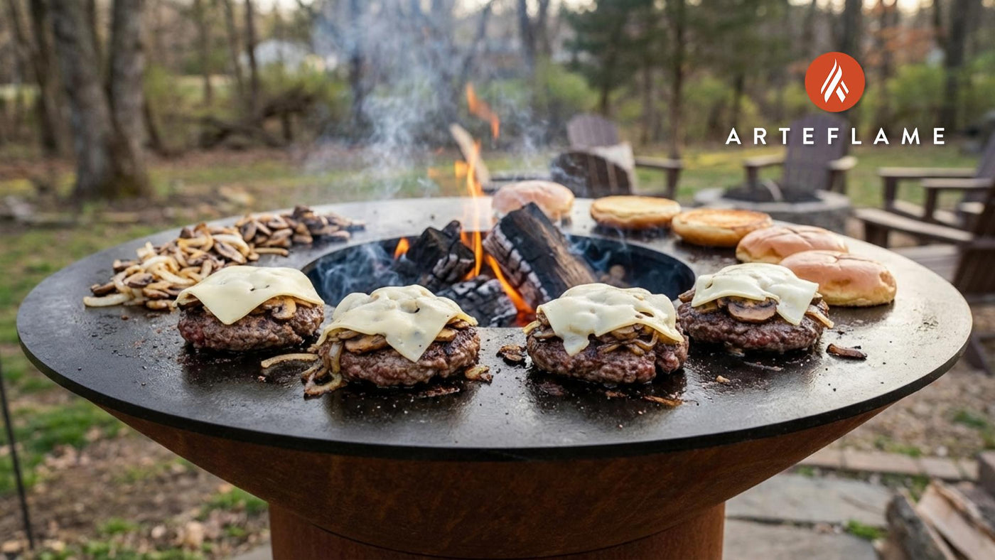 Authentic Arkansas Ozark Mushroom Swiss Burger Recipe for the Arteflame Grill