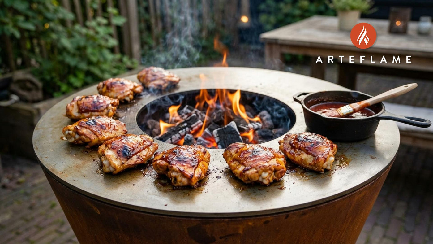 Smoky West Virginia Honey BBQ Chicken Thighs on the Arteflame Grill