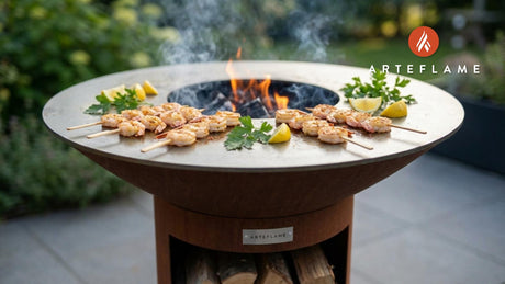 Smoky & Succulent: Grilled Wild Alaska Shrimp Skewers on the Arteflame