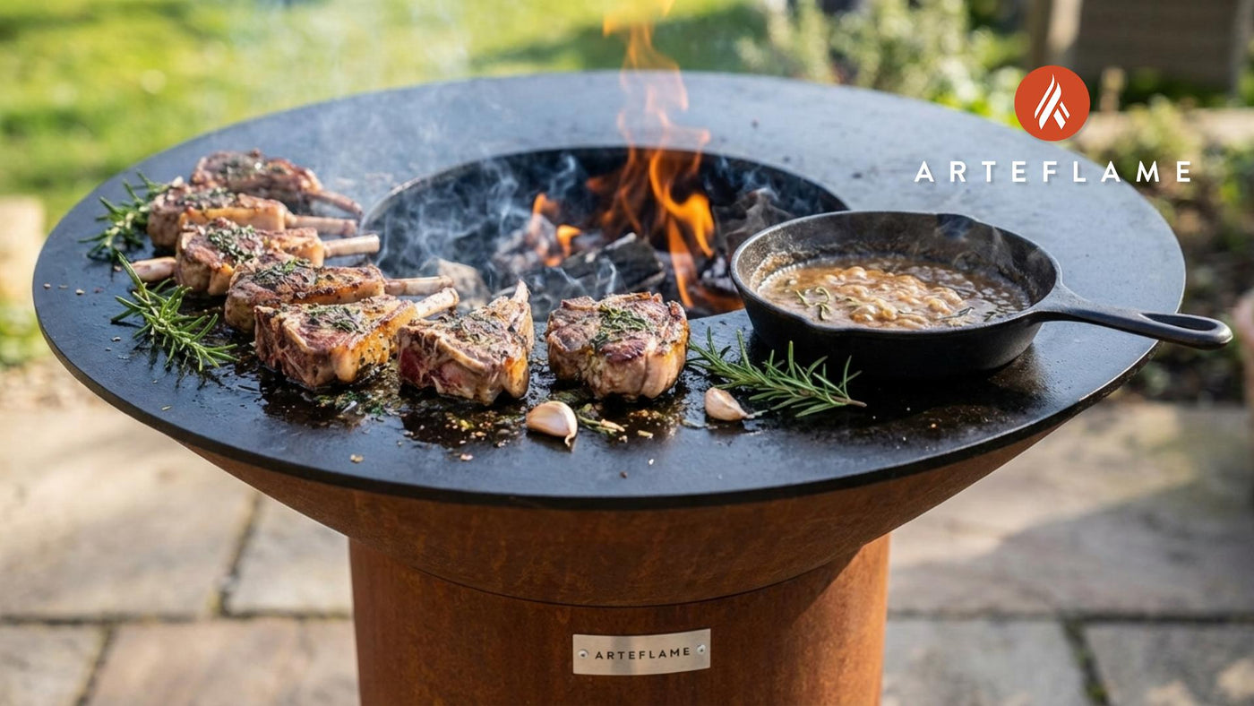 Grilled Lamb Chops with Rosemary Gravy on the Arteflame Grill