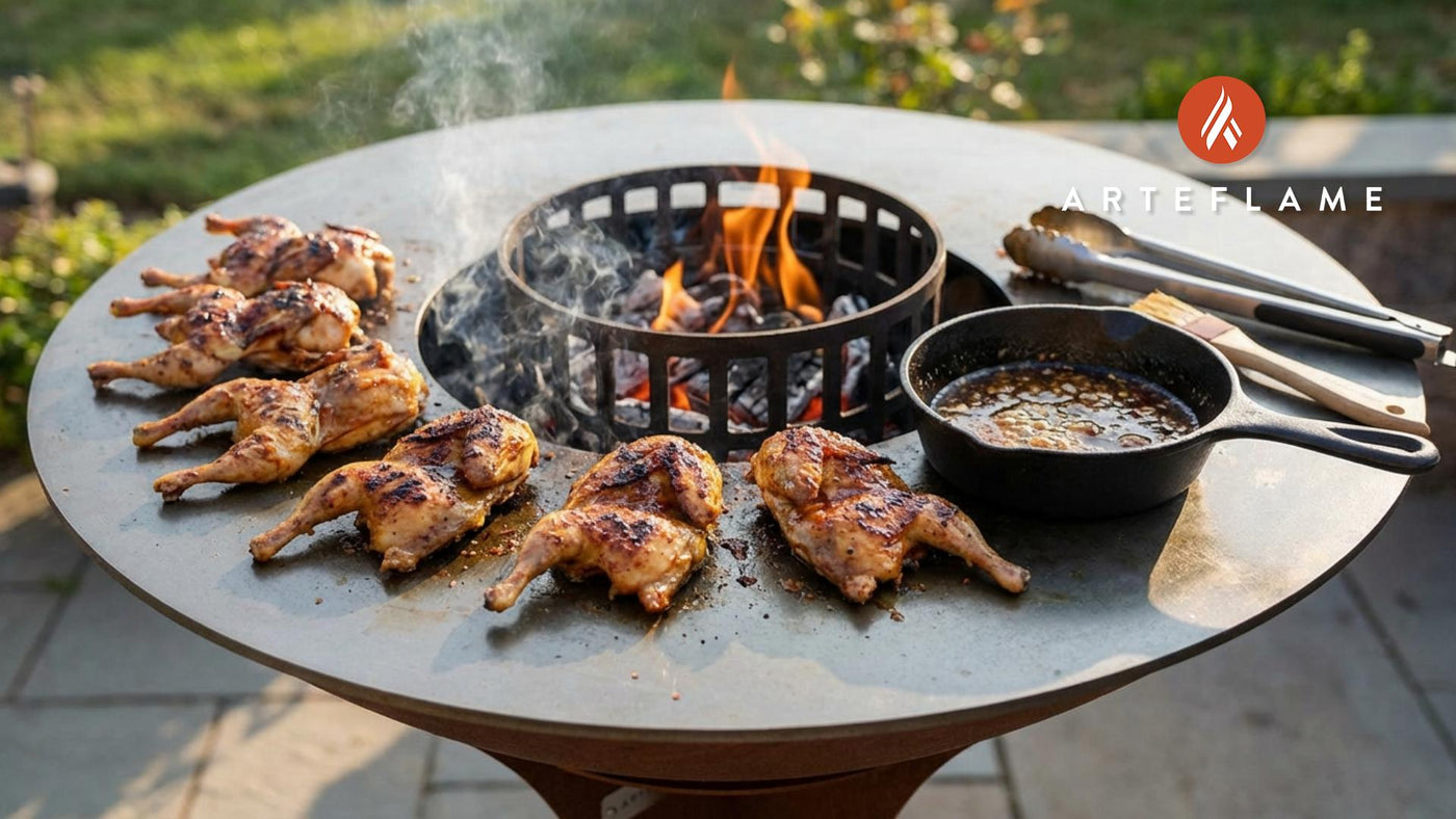 Texas Grilled Quail with Spicy Honey Glaze on the Arteflame