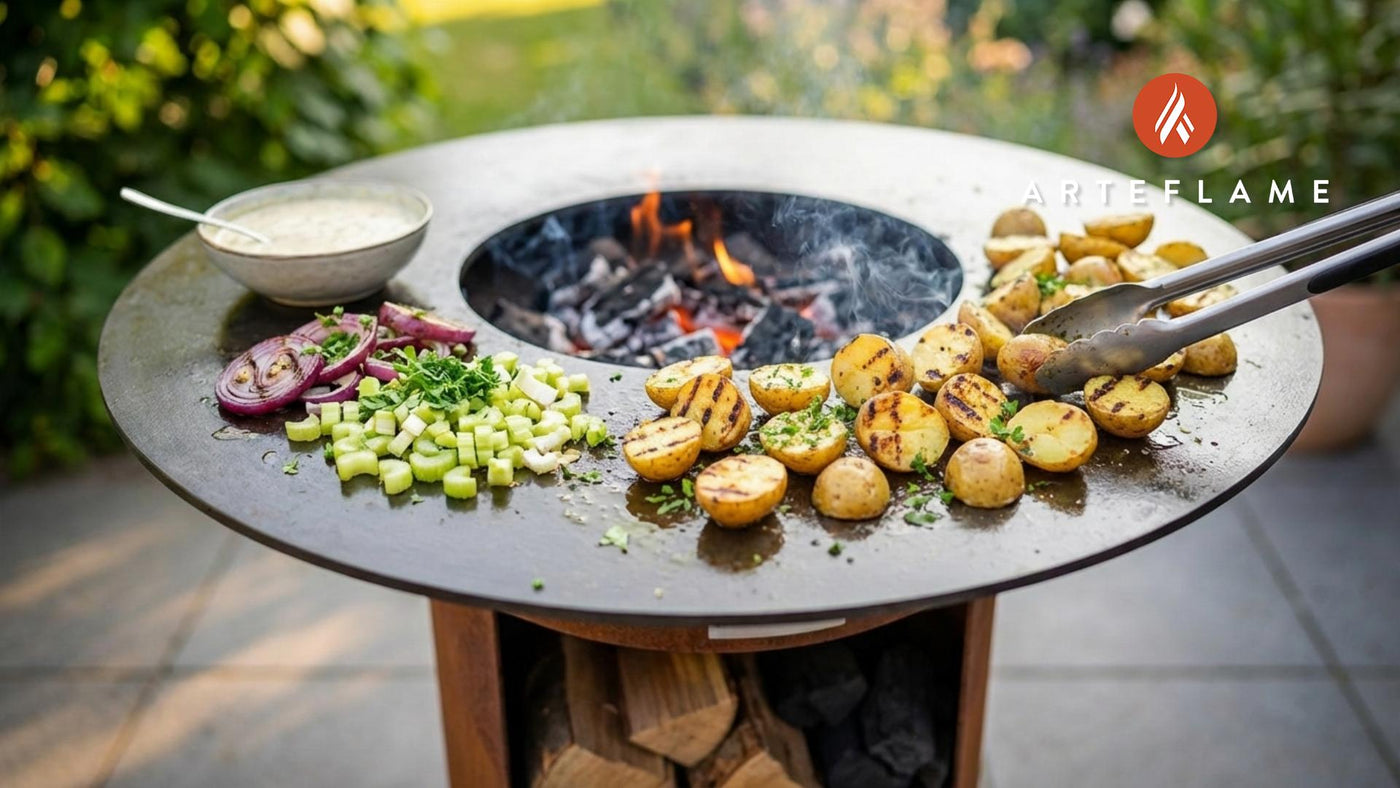 Grilled Potato Salad with Fresh Herbs and Creamy Dressing