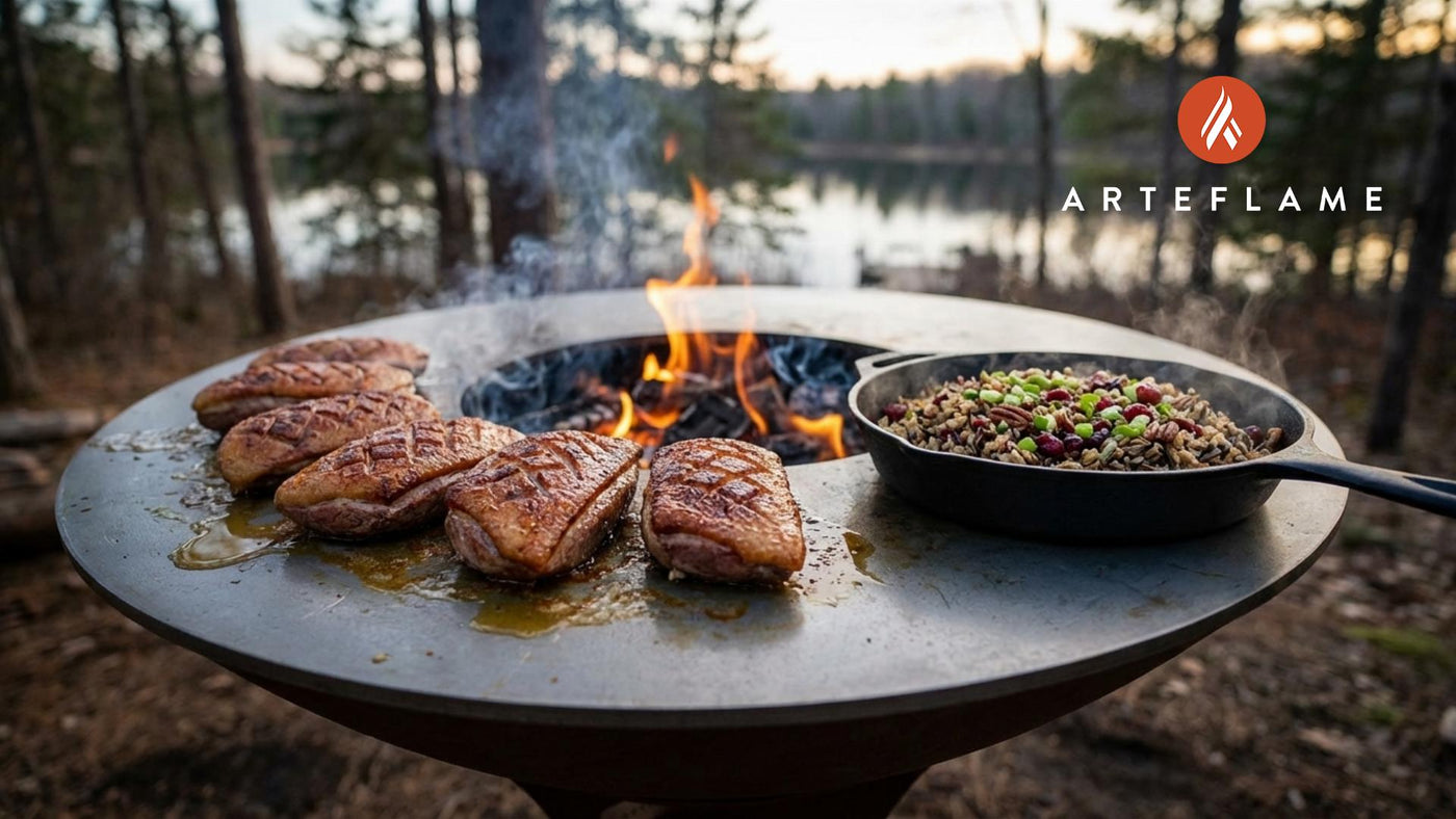 Minnesota Smoked Duck Breast with Wild Rice on the Arteflame