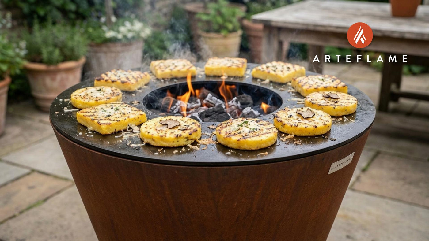 Elegant French Grilled Black Truffle Polenta Cakes Recipe