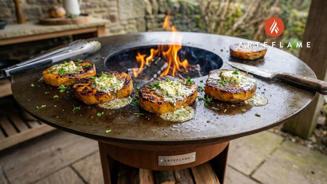 Grilled Welsh Roast Swede Steaks with Garlic Herb Butter
