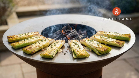 Smoky Grilled Leeks with Melted Welsh Cheddar