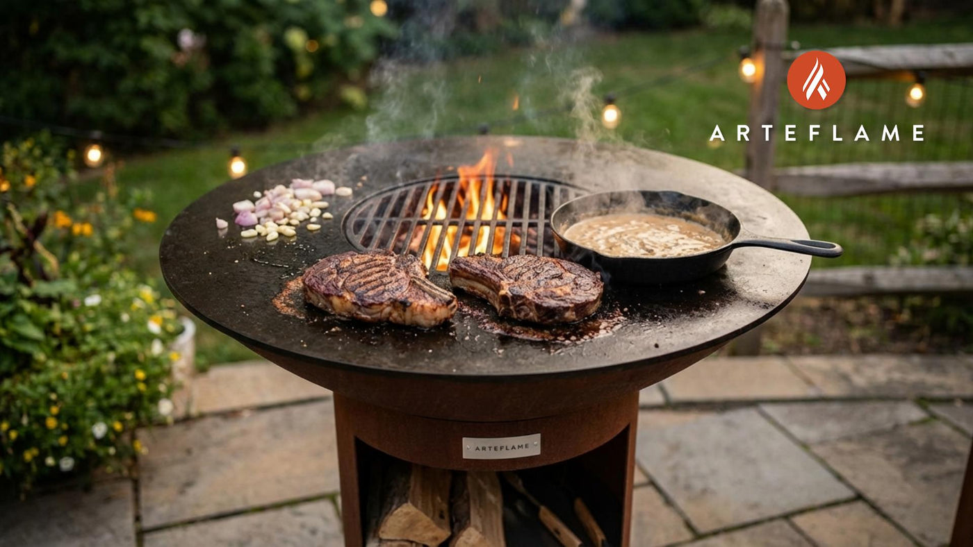 Grilled Ribeye Steak with Rich Bourbon Cream Sauce