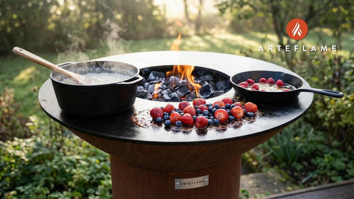 Smoky Scottish Porridge with Grilled Berry Compote on the Arteflame