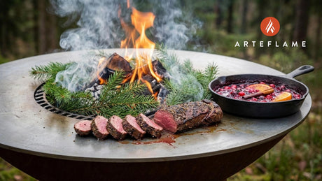 Swedish Pine Smoked Venison with Rustic Cranberry Sauce