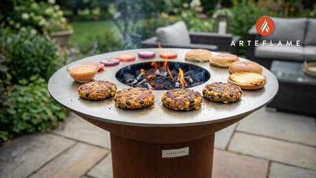 Grilled Veggie Burgers with Extra Sauce on the Arteflame Grill