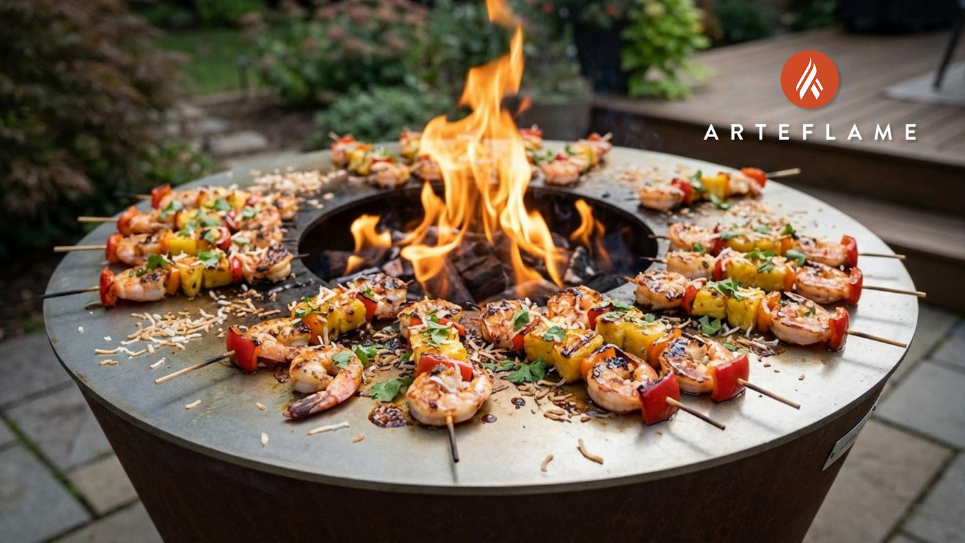 Grilled Hawaiian Coconut Shrimp Skewers with Pineapple Glaze