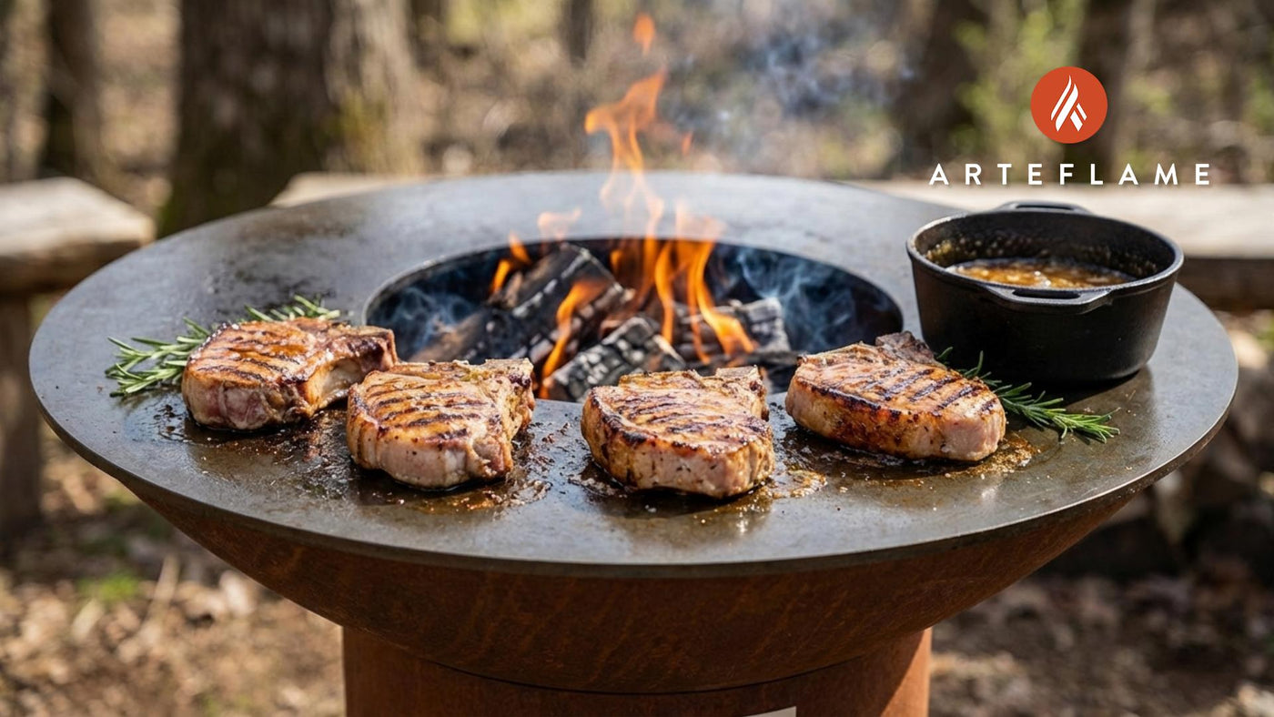 Grilled Alaska Wild Boar Chops with Savory Apple Cider Glaze