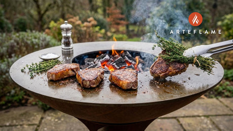 Grilled Welsh Salt Marsh Lamb Steaks with Charred Thyme | Arteflame Recipe